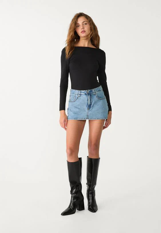 Comfy Denim Mini Skort