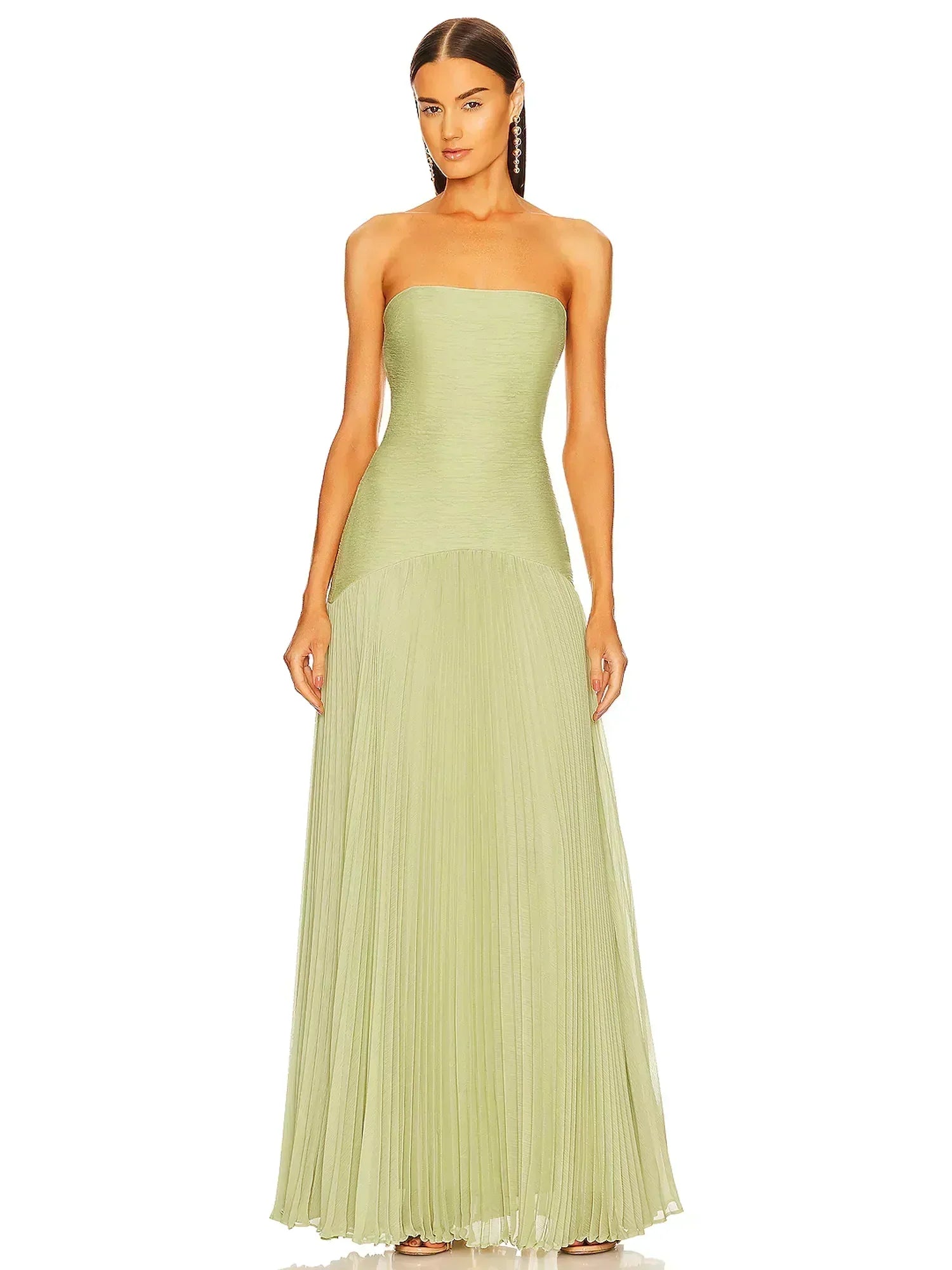 Laura Flowy Green Long Dress