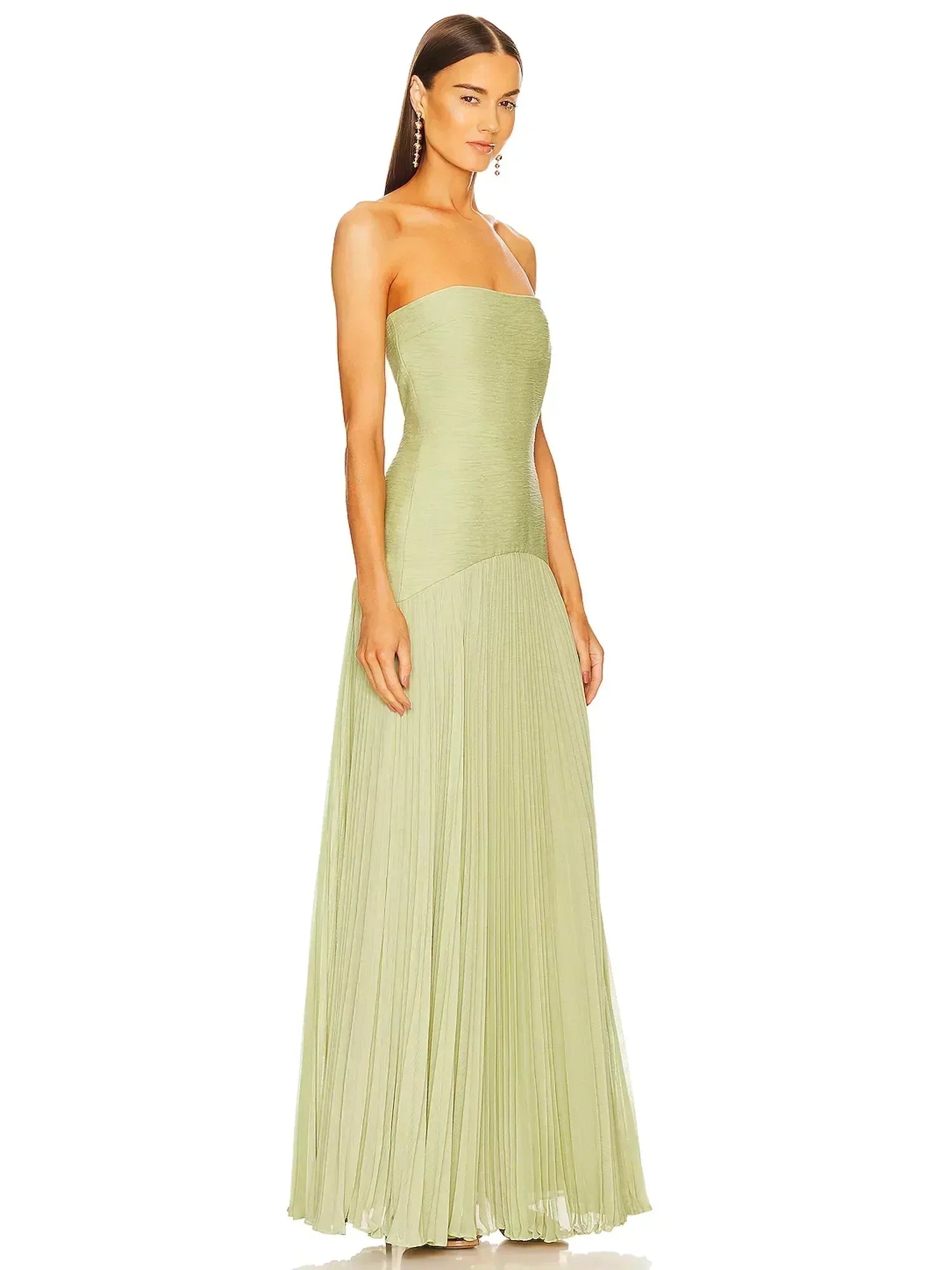 Laura Flowy Green Long Dress