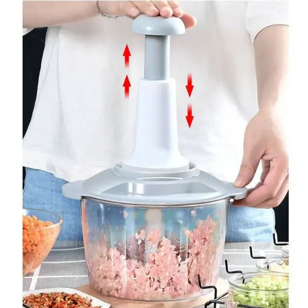 UNBREAKABLE HAND PUSH CHOPPER|VEGETABLE AND MEAT CHOPPER Soliqlo