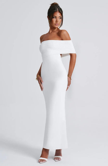 Belinda Maxi Dress - White Soliqlo