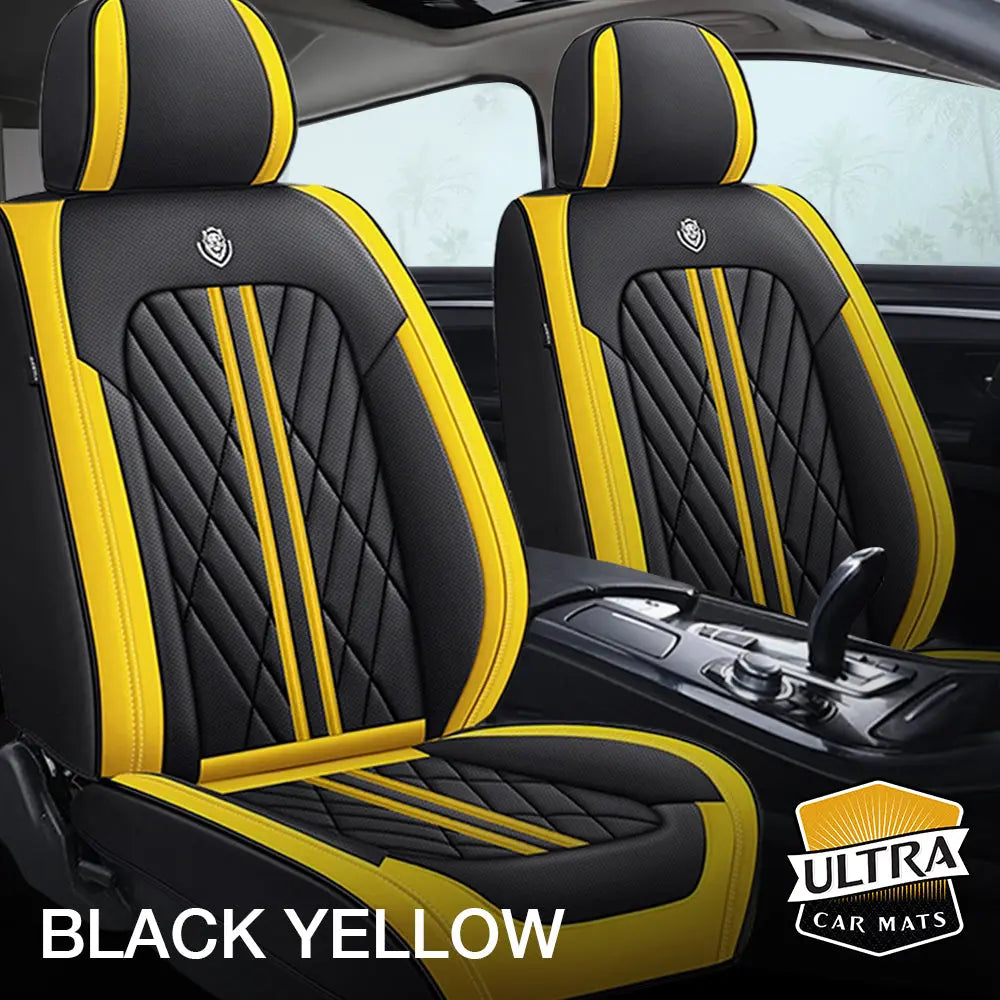 Black & Yellow Ultra Car Seat Covers Soliqlo