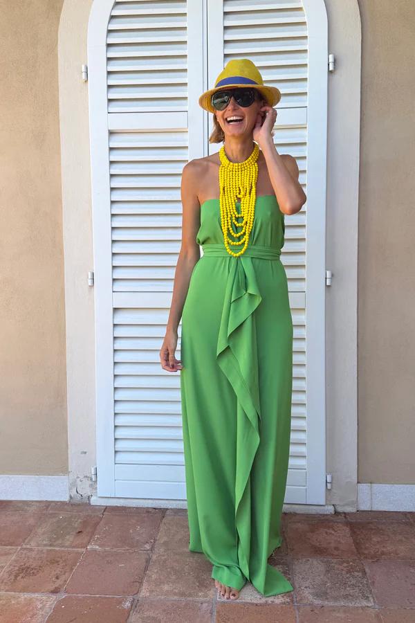 Flowing Asymmetric Caftan With Belt