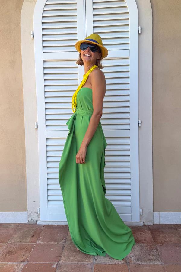 Flowing Asymmetric Caftan With Belt