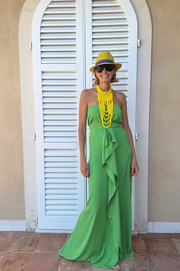Flowing Asymmetric Caftan With Belt