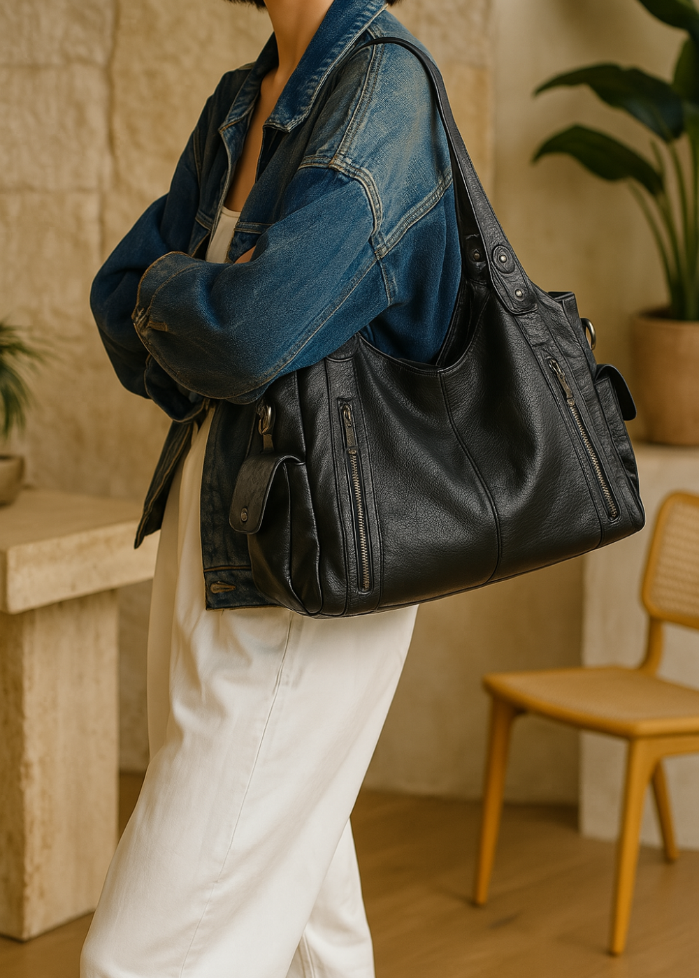 Angel leather bag