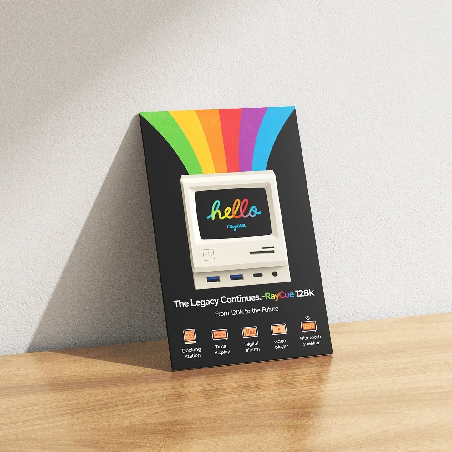 RayCue 128K: Retro Style Multifunctional Dock w/ Display Soliqlo