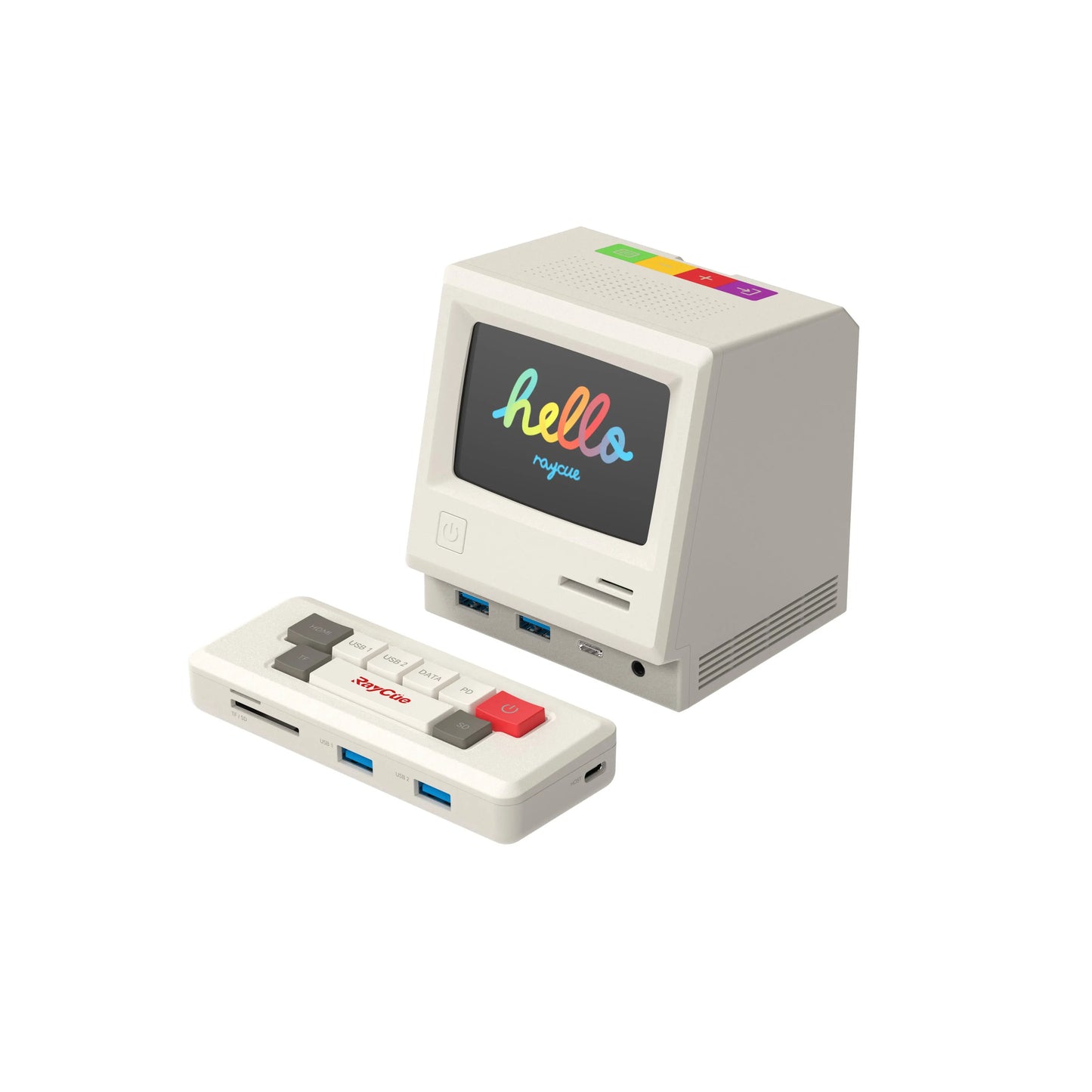 RayCue 128K: Retro Style Multifunctional Dock w/ Display Soliqlo