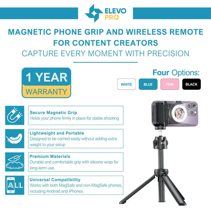 Elevopro™ MagGrip Vlogger Pro – Works on all smartphones Soliqlo