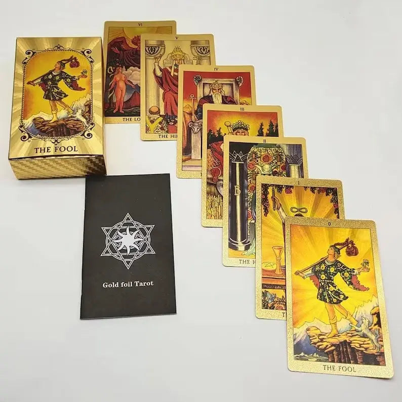 🔥Explore the Mystical World of Tarot Gold Foil Tarot (Buy 2 Free Shipping) Soliqlo