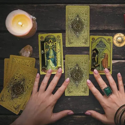 🔥Explore the Mystical World of Tarot Gold Foil Tarot (Buy 2 Free Shipping) Soliqlo