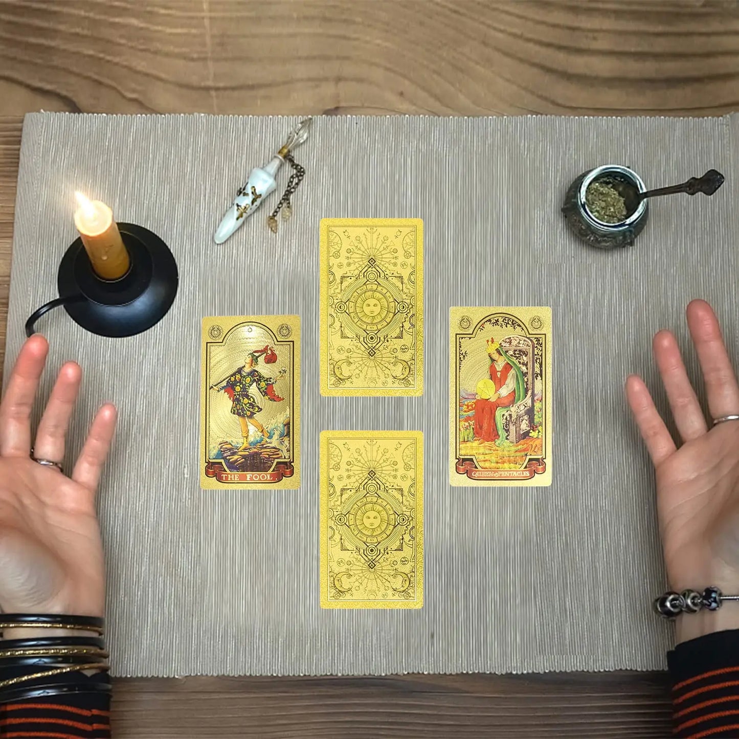 🔥Explore the Mystical World of Tarot Gold Foil Tarot (Buy 2 Free Shipping) Soliqlo