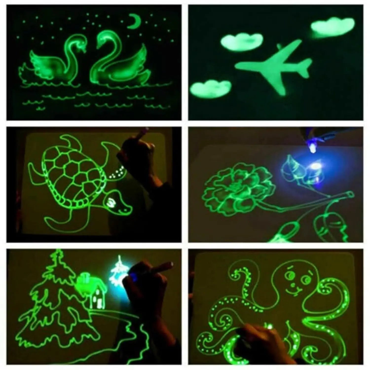 Fun Drawing Pad Board Glow in Dark with Light for Kids Painting Board Educational Toy and Developing Drawing or Writing Skills,Fluorescent Doodle Board Drawing Tablet Luminescent Board (A3) Soliqlo