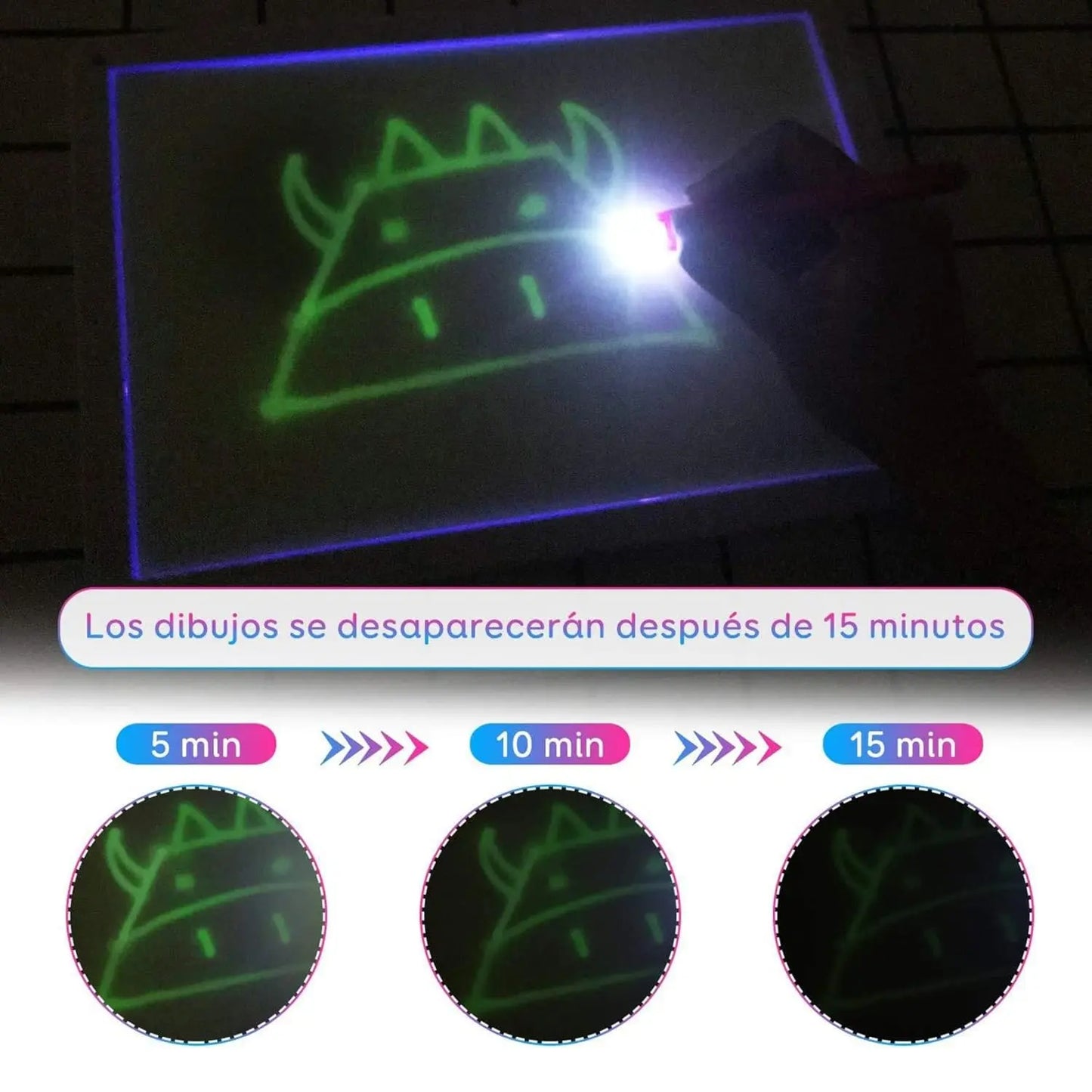 Fun Drawing Pad Board Glow in Dark with Light for Kids Painting Board Educational Toy and Developing Drawing or Writing Skills,Fluorescent Doodle Board Drawing Tablet Luminescent Board (A3) Soliqlo