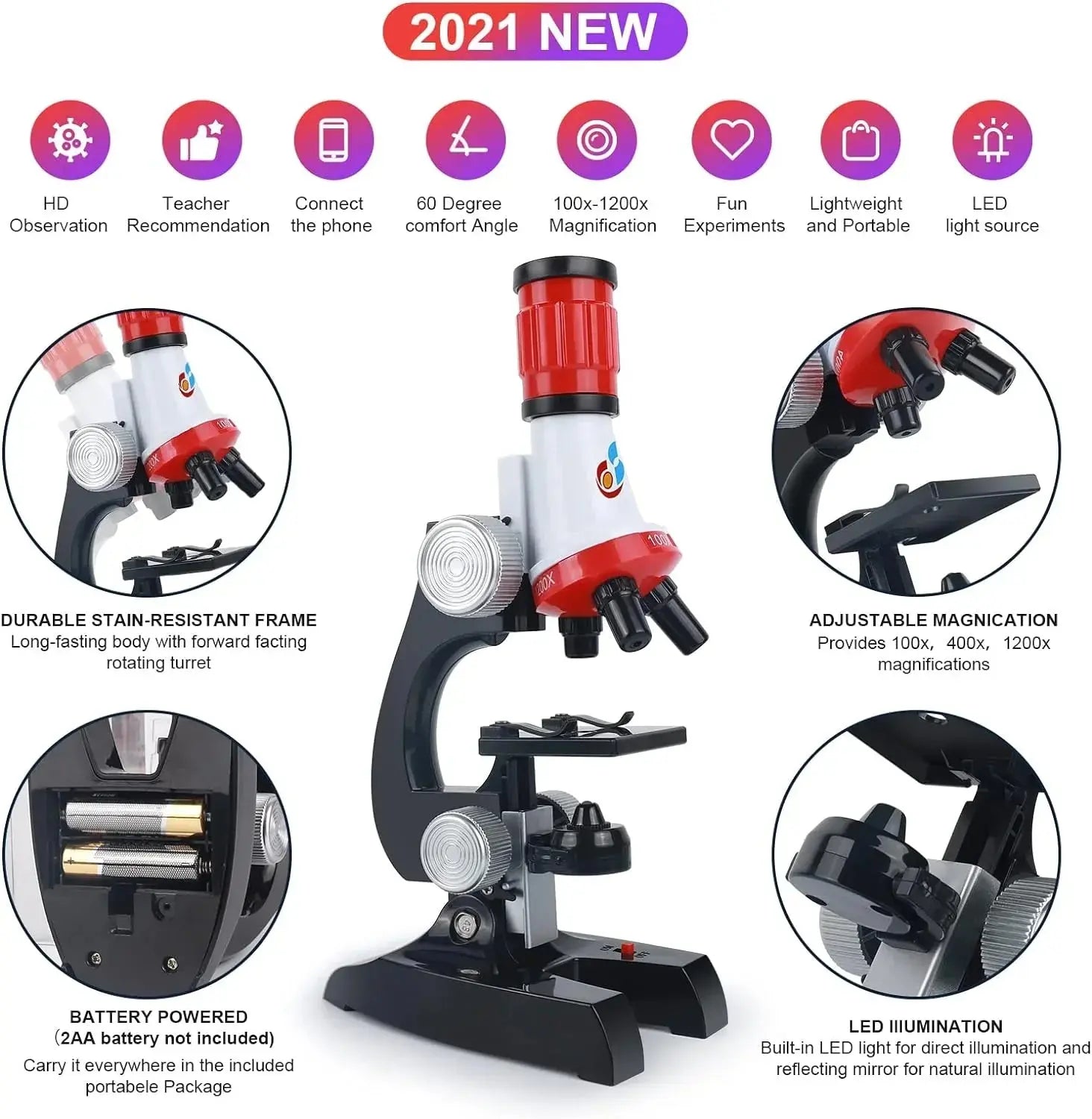 Kids Science Microscope Kit🔬 Soliqlo