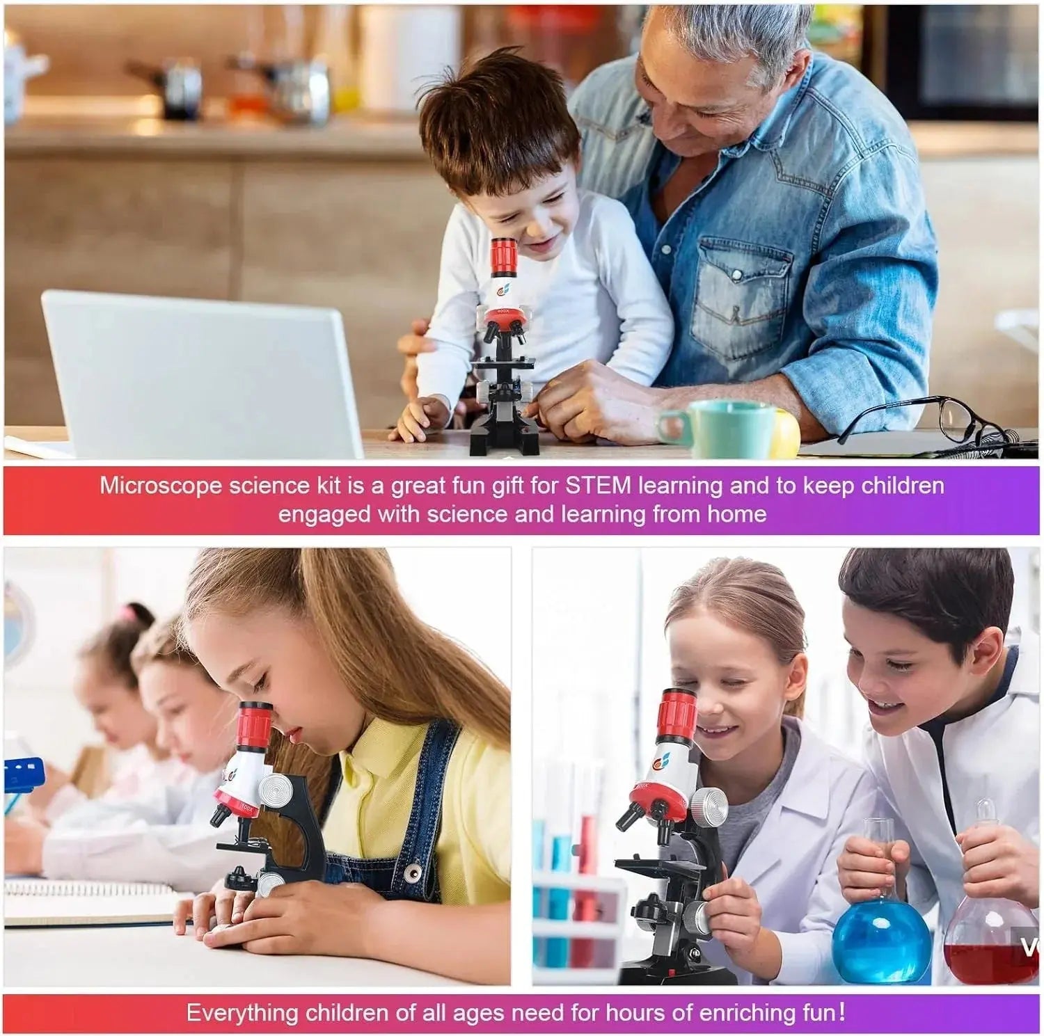 Kids Science Microscope Kit🔬 Soliqlo