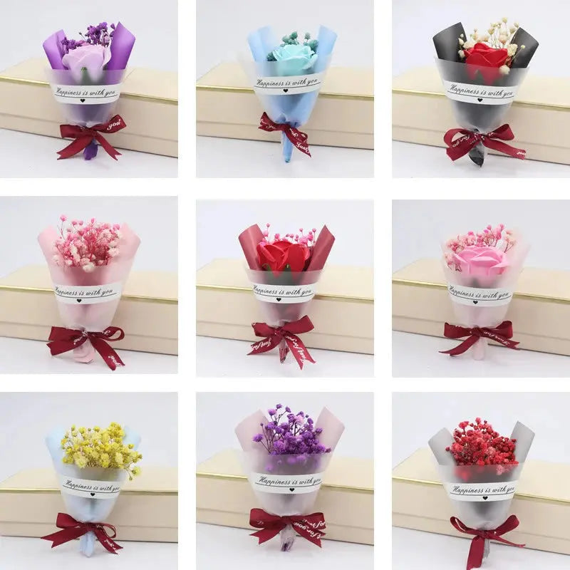 Mini Small Dried Flowers Bouquet Dry Rose Bath Body Flowers Decor Party Supplies Flower Soap Wedding Decoration Gift Best DIY Soliqlo