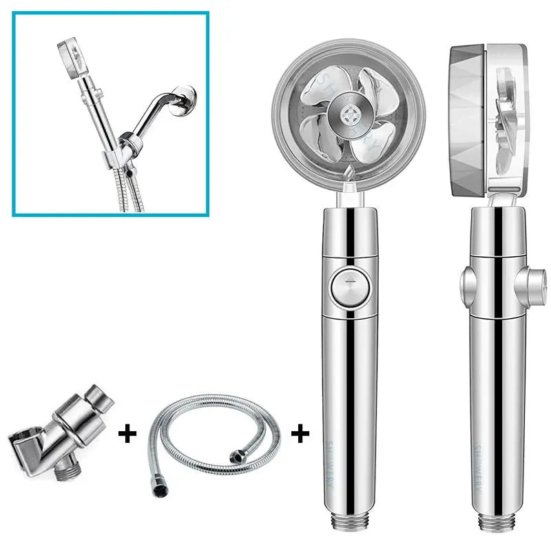 Showery® Turbo - Propeller Driven Shower Head Soliqlo