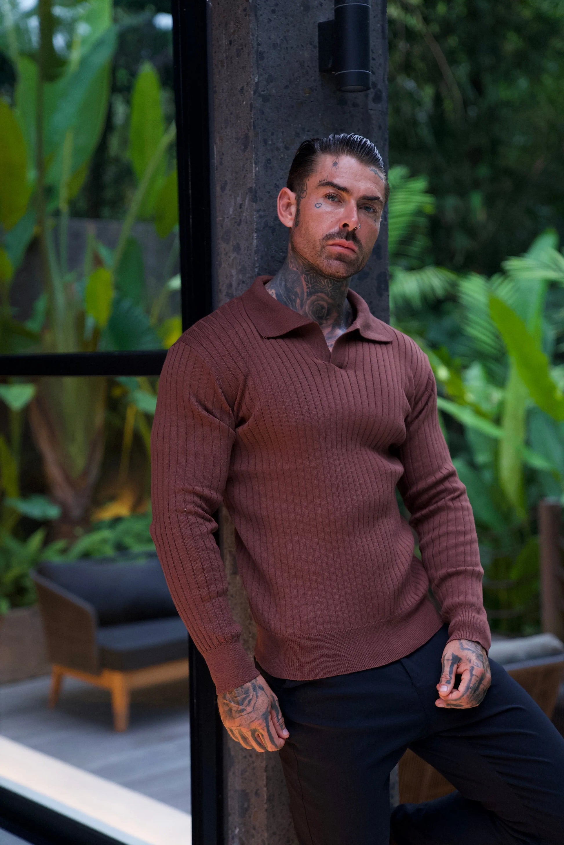 Sogno: Muscle Fit Knit Sweater Soliqlo