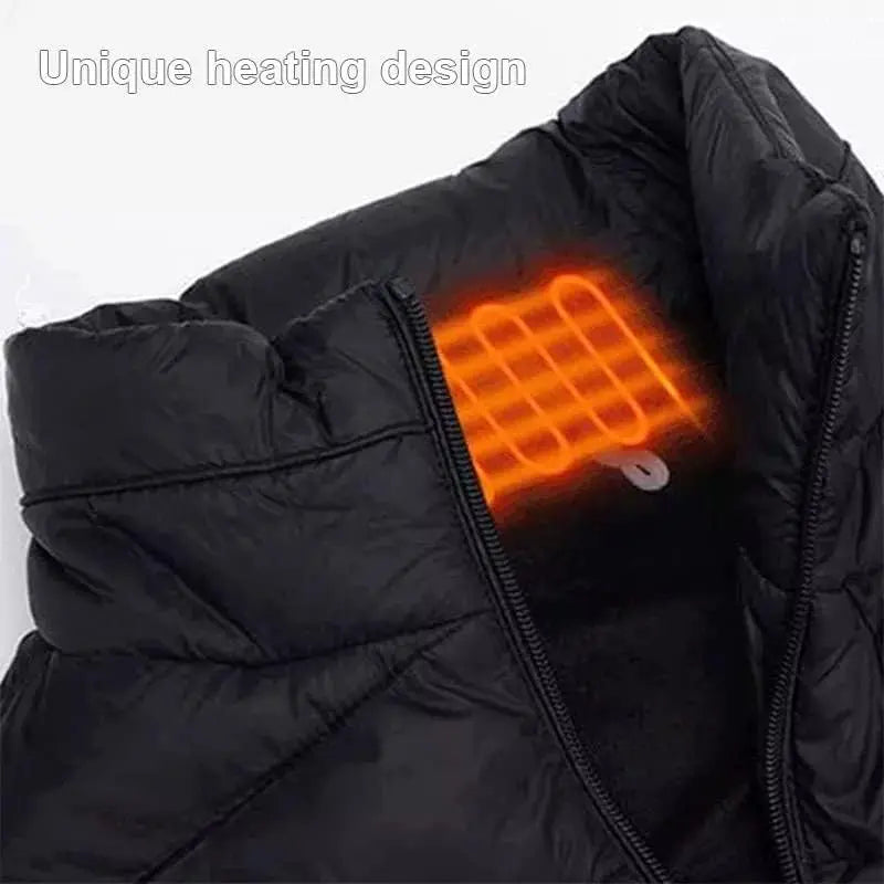 Two-Touch LED Controller Heated Vest and Jacket for Men & Women Warm Clothes (Zone 5 Blue,2XL) Soliqlo