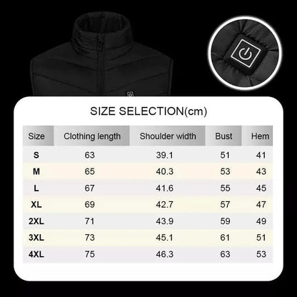 Two-Touch LED Controller Heated Vest and Jacket for Men & Women Warm Clothes (Zone 5 Blue,2XL) Soliqlo