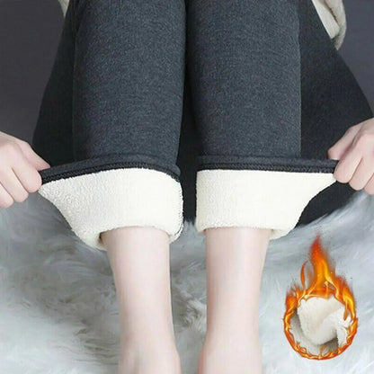 Women Pants Warm Winter Thick Velvet Legging High Waist Black Leggings Compression Thick Lamb Wool Pants Cold Resistant Pants Soliqlo