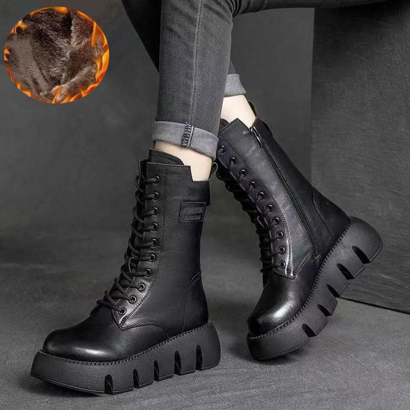 Arctic Luxe - Orthopaedic Leather Winter Boots - Soliqlo