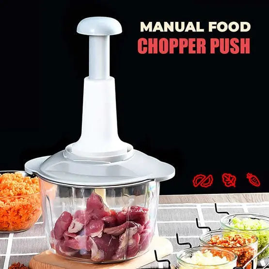 UNBREAKABLE HAND PUSH CHOPPER|VEGETABLE AND MEAT CHOPPER Soliqlo