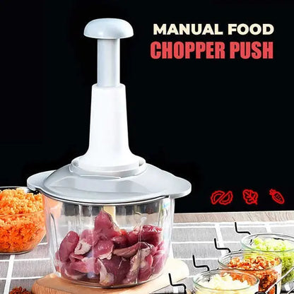 UNBREAKABLE HAND PUSH CHOPPER|VEGETABLE AND MEAT CHOPPER Soliqlo