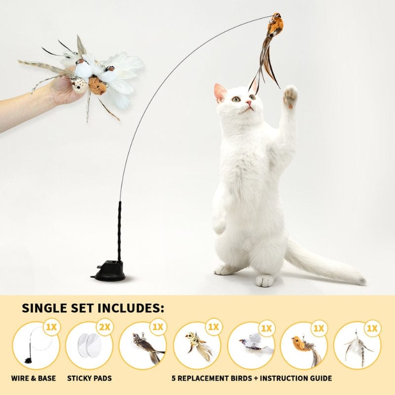 Feather Pounce Simulation Cat Toy Set - Soliqlo