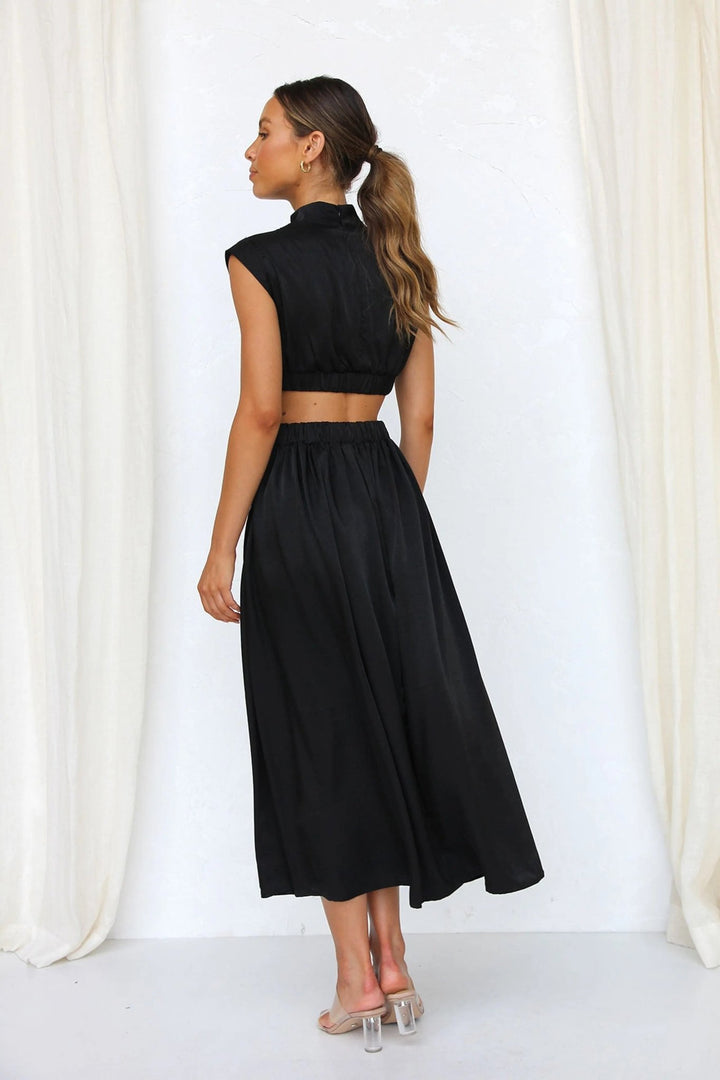 Midnight Elegance Cutout Dress - Soliqlo