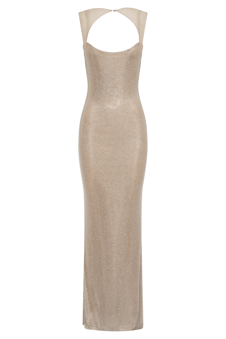 Midnight Mirage Jasmyn Hot Fix Maxi Dress - Soliqlo