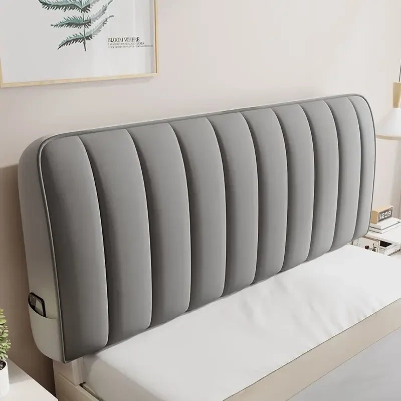 New Arrival High Grade Quilting Soft Plush Headboard Cover Solid Color Gray All - inclusive Soft Velvet Quilted Bed Head Cover - Soliqlo