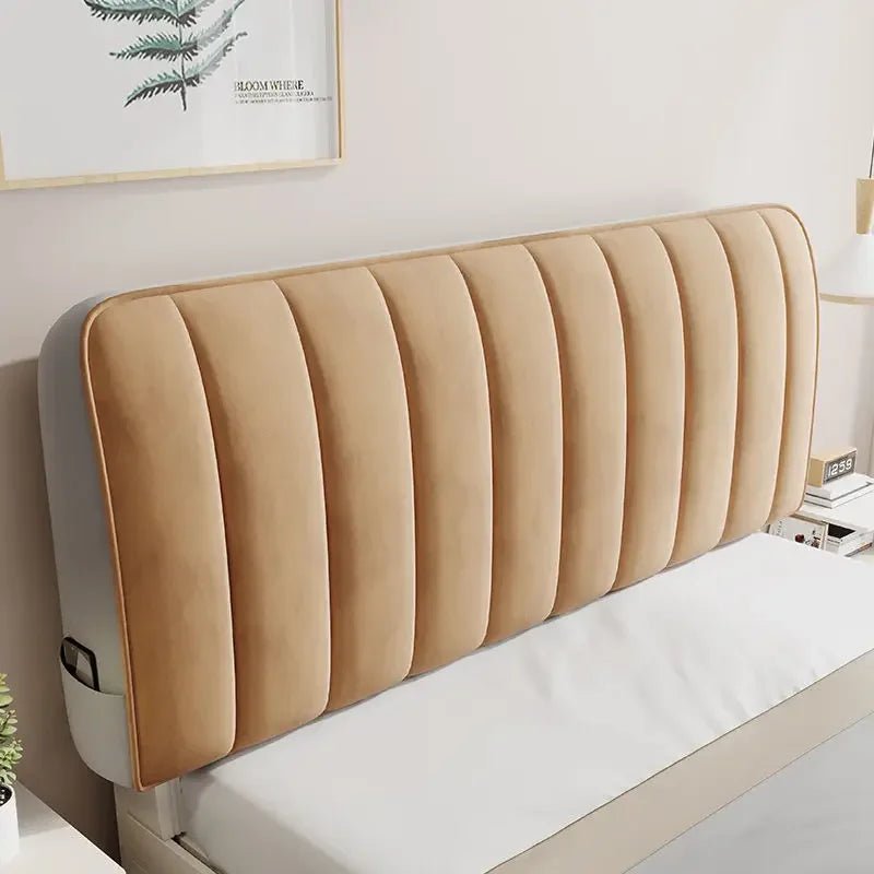 New Arrival High Grade Quilting Soft Plush Headboard Cover Solid Color Gray All - inclusive Soft Velvet Quilted Bed Head Cover - Soliqlo