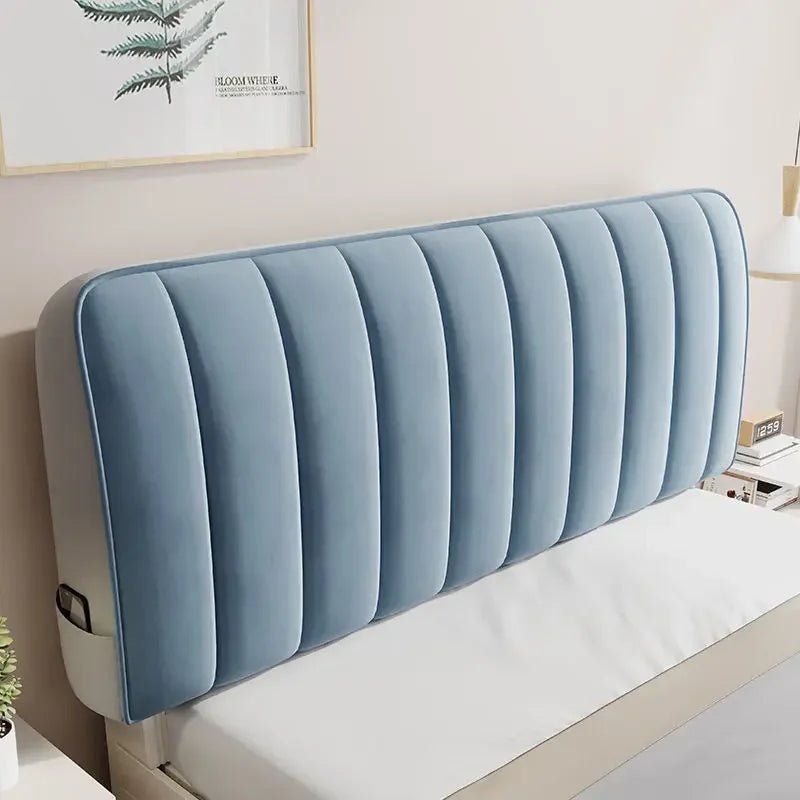 New Arrival High Grade Quilting Soft Plush Headboard Cover Solid Color Gray All - inclusive Soft Velvet Quilted Bed Head Cover - Soliqlo
