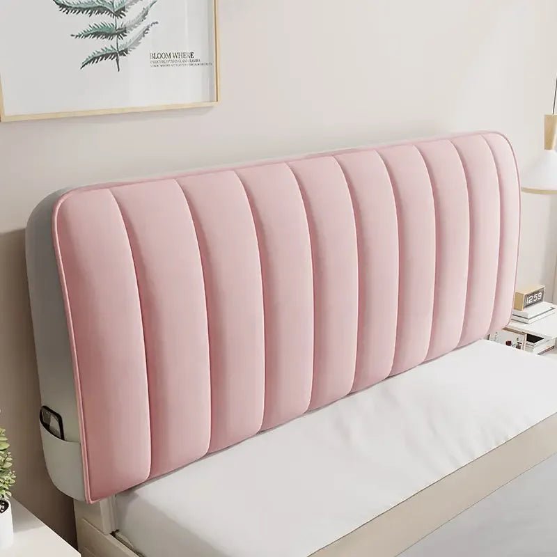 New Arrival High Grade Quilting Soft Plush Headboard Cover Solid Color Gray All - inclusive Soft Velvet Quilted Bed Head Cover - Soliqlo
