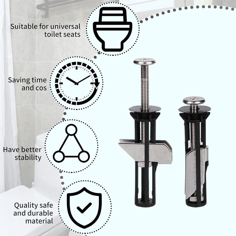 🔥NEW YEAR SALE - Heavy Duty Toilet Seat Fastener Bolt kit - Soliqlo