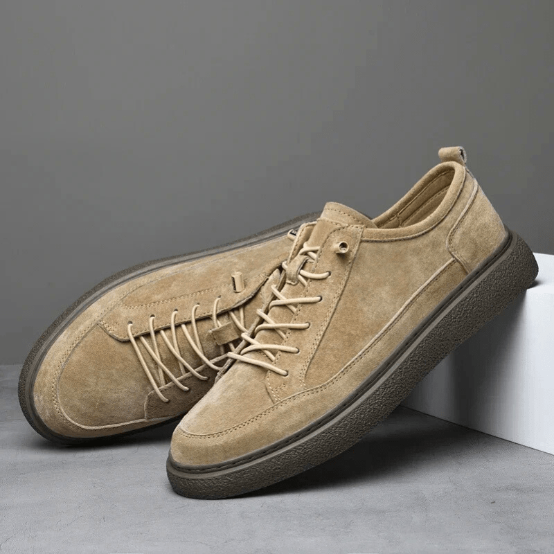 Suede Stride – Emphasizing comfort and the premium suede material. - Soliqlo