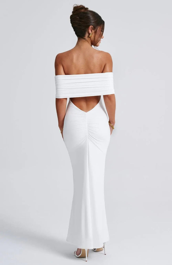 White Velvet Maxi - Soliqlo