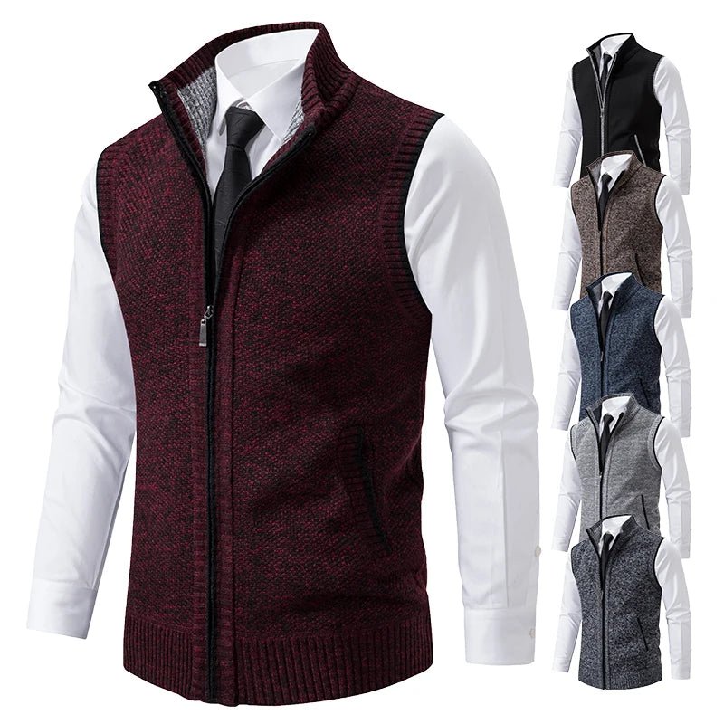 Wool Crest Knitted Sleeveless Sweater - Soliqlo