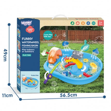 WOOPIE 2-in-1 Wasserbahn mit Angelspiel – Sensorisches Spielzeug für die frühkindliche Entwicklung