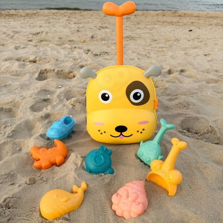 WOOPIE-3-in-1 Sandspiel-Set mit Hundekoffer & Wasserspiel