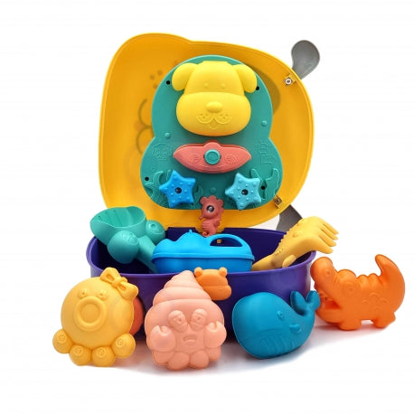WOOPIE-3-in-1 Sandspiel-Set mit Hundekoffer & Wasserspiel